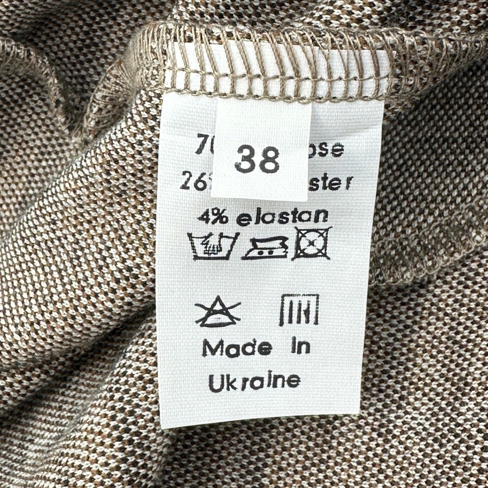 .jet Glen Plaid Fit & Flare Dress Pockets Knit Short Sleeve Gray Black EU 38 - Picture 8 of 9